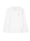 LACOSTE Long Sleeved Cotton Pima T-shirt White - MAISONDEFASHION.COM