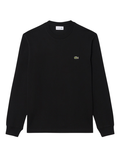 LACOSTE Long Sleeved Cotton T-shirt Black
