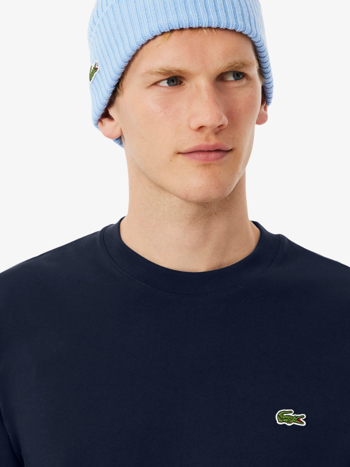LACOSTE Long Sleeved Cotton T-shirt Midnight Blue - MAISONDEFASHION.COM