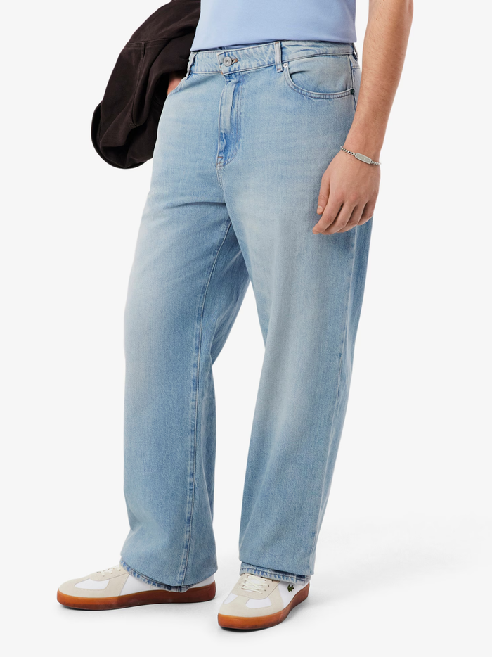 LACOSTE Loose Fit Denim Jeans Blue - MAISONDEFASHION.COM