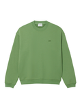 LACOSTE Loose Fit Heavy Fleece Sweatshirt Lime Green - MAISONDEFASHION.COM