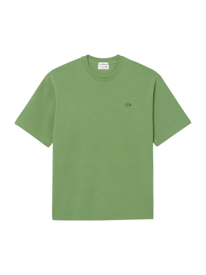 LACOSTE Loose Fit Heavy Jersey T-shirt Lime Green - MAISONDEFASHION.COM