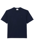 LACOSTE Loose Fit Heavy Jersey T-shirt Midnight Blue - MAISONDEFASHION.COM