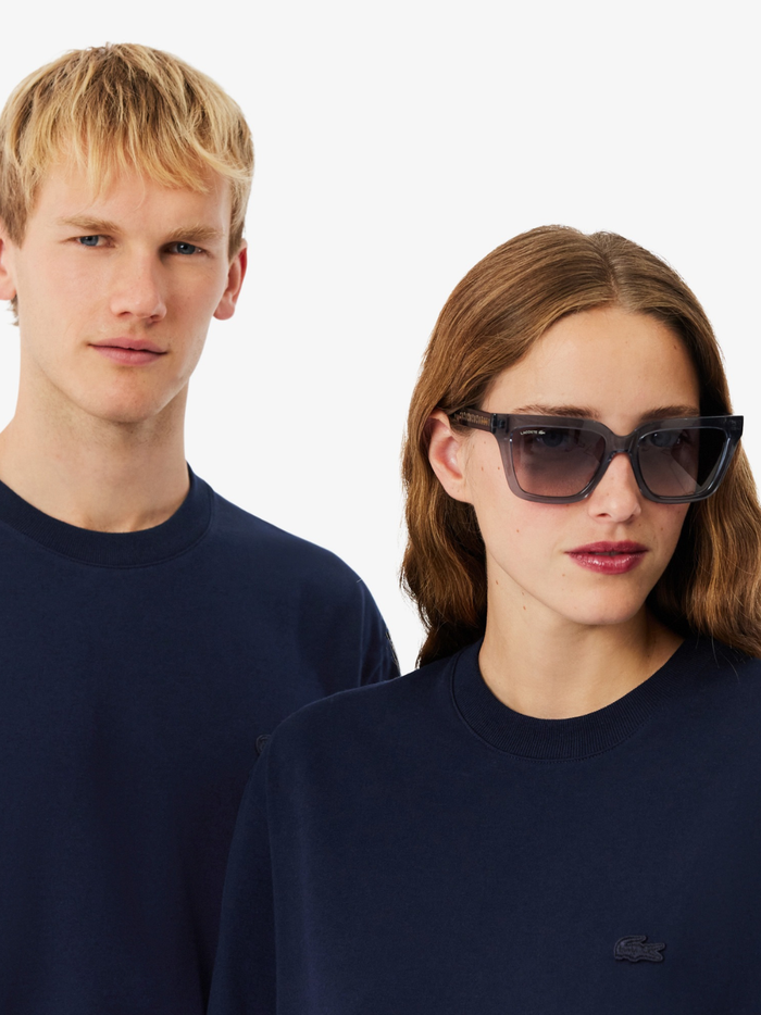LACOSTE Loose Fit Heavy Jersey T-shirt Midnight Blue - MAISONDEFASHION.COM