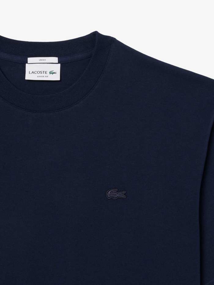 LACOSTE Loose Fit Heavy Jersey T-shirt Midnight Blue - MAISONDEFASHION.COM