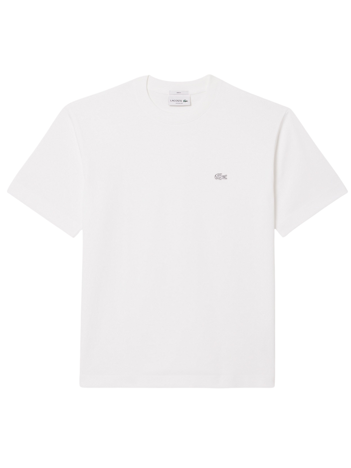 LACOSTE Loose Fit Heavy Jersey T-shirt White - MAISONDEFASHION.COM