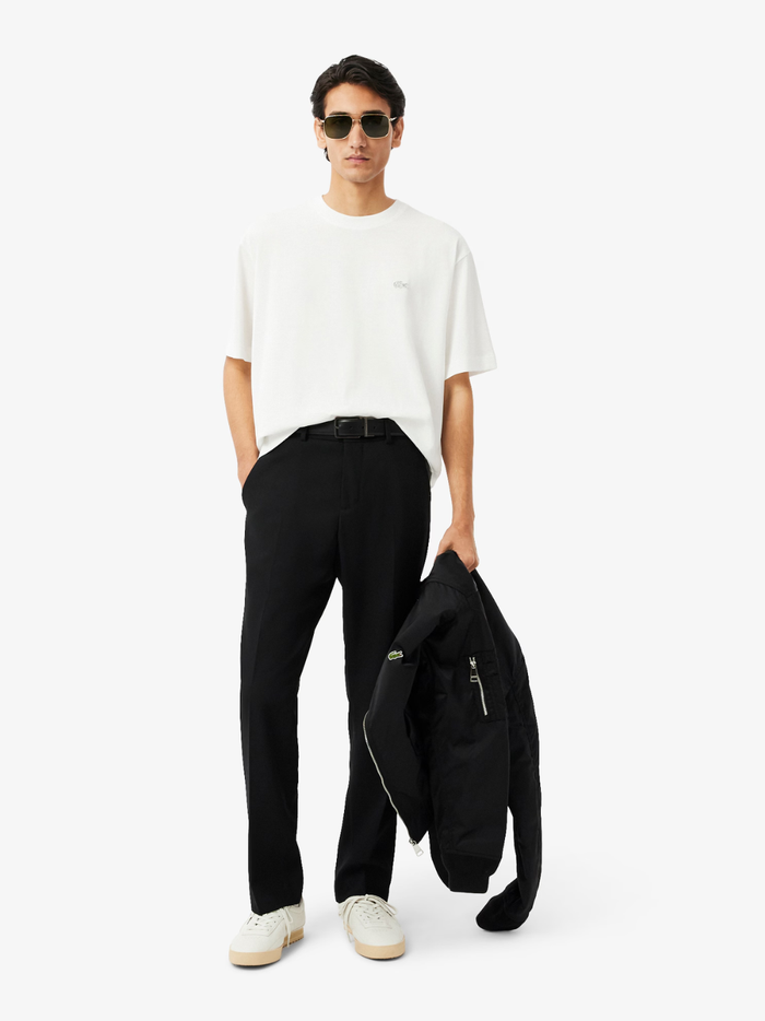 LACOSTE Loose Fit Heavy Jersey T-shirt White - MAISONDEFASHION.COM