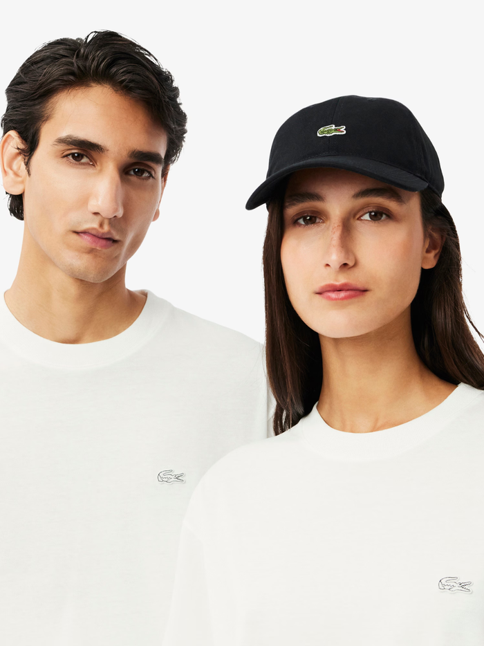 LACOSTE Loose Fit Heavy Jersey T-shirt White - MAISONDEFASHION.COM