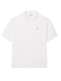 LACOSTE Loose Fit Heavy Piqué Polo Shirt White - MAISONDEFASHION.COM