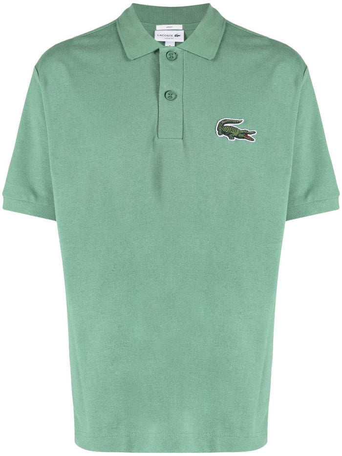LACOSTE Loose Fit Large Logo Polo Shirt Ash Tree - MAISONDEFASHION.COM