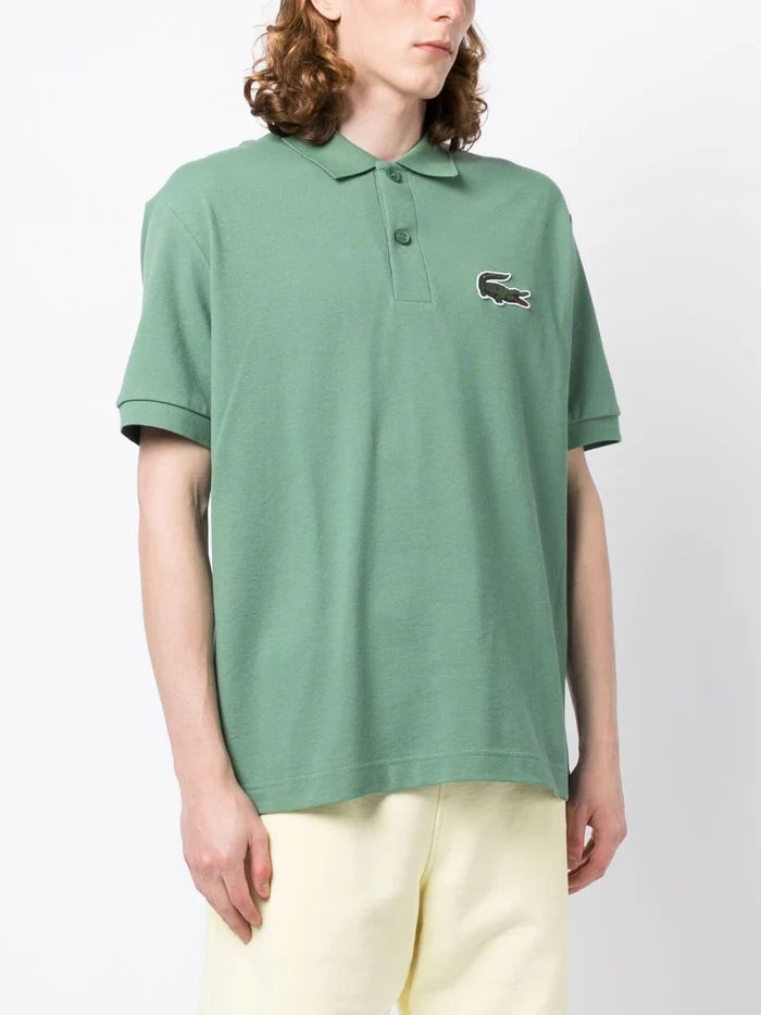 LACOSTE Loose Fit Large Logo Polo Shirt Ash Tree - MAISONDEFASHION.COM