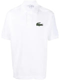LACOSTE Loose Fit Large Logo Polo Shirt White - MAISONDEFASHION.COM