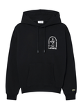 LACOSTE Loose Fit Printed Hoodie Black