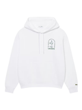 LACOSTE Loose Fit Printed Hoodie White