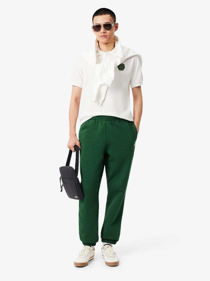 LACOSTE Medium LCST Piqué Satchel Black - MAISONDEFASHION.COM
