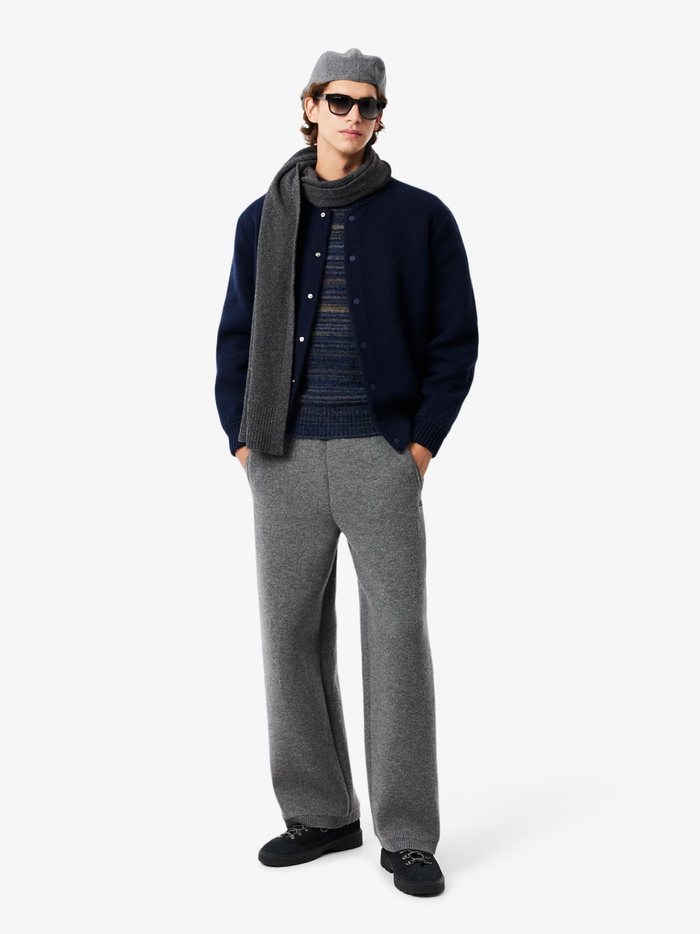 LACOSTE Merino Wool Jersey Bomber Jacket Midnight Blue - MAISONDEFASHION.COM