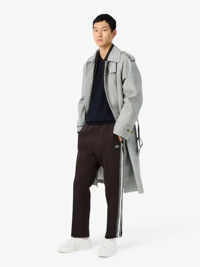 LACOSTE Merino Wool Monochrome V Neck Sweater Midnight Blue - MAISONDEFASHION.COM