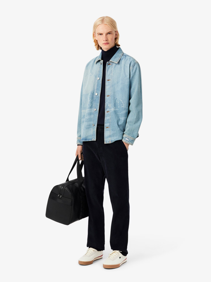 LACOSTE Merino Wool Roll Neck Sweater Midnight Blue - MAISONDEFASHION.COM