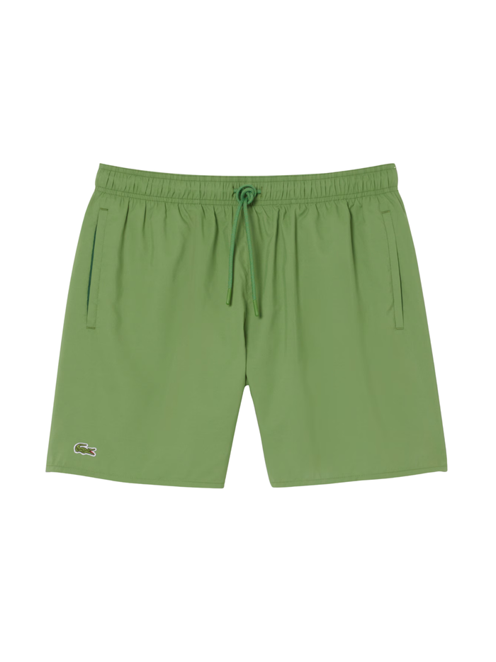 LACOSTE Mid Length Monochrome Swim Trunks Green