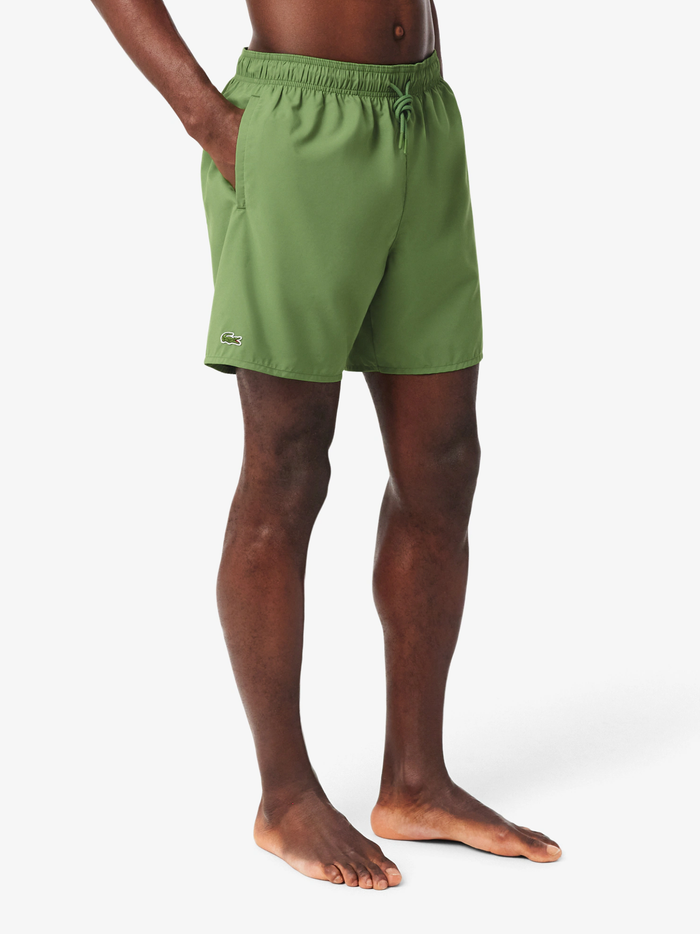 LACOSTE Mid Length Monochrome Swim Trunks Green