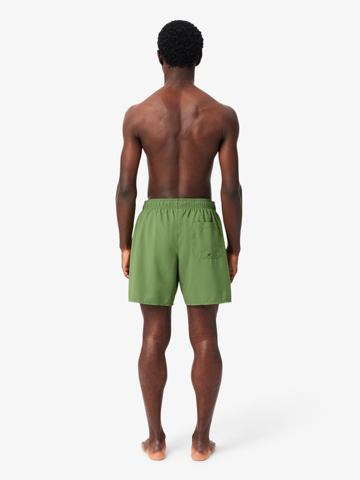 LACOSTE Mid Length Monochrome Swim Trunks Green