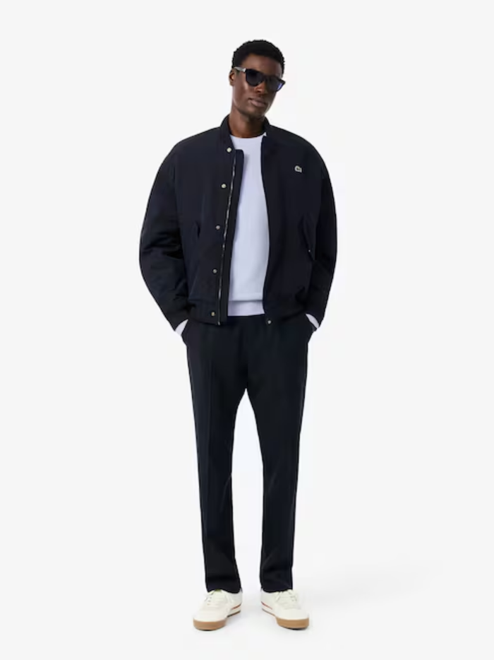 LACOSTE Monochrome Crew Neck Cotton Sweater Light Blue - MAISONDEFASHION.COM