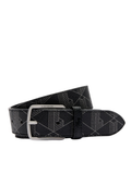 LACOSTE Monogram Belt Black - MAISONDEFASHION.COM