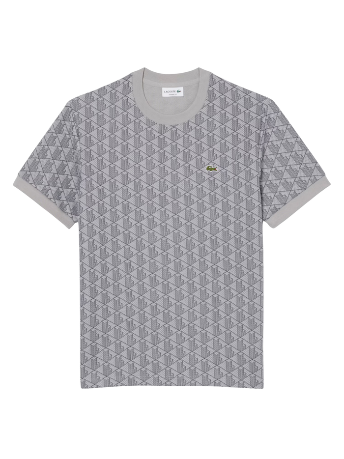 LACOSTE Monogram Jacquard T-shirt Grey