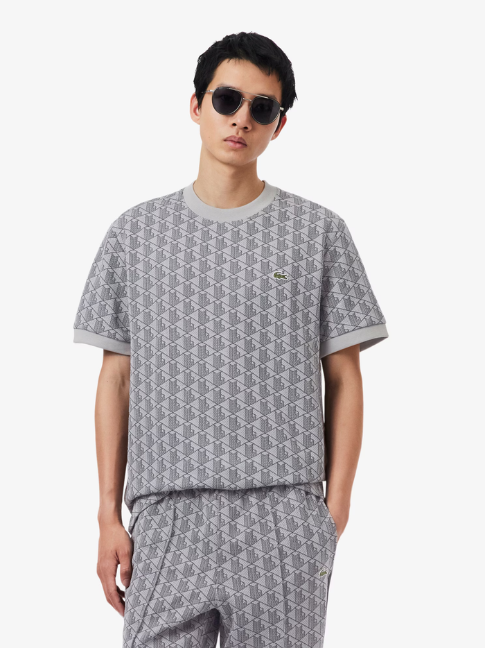 LACOSTE Monogram Jacquard T-shirt Grey