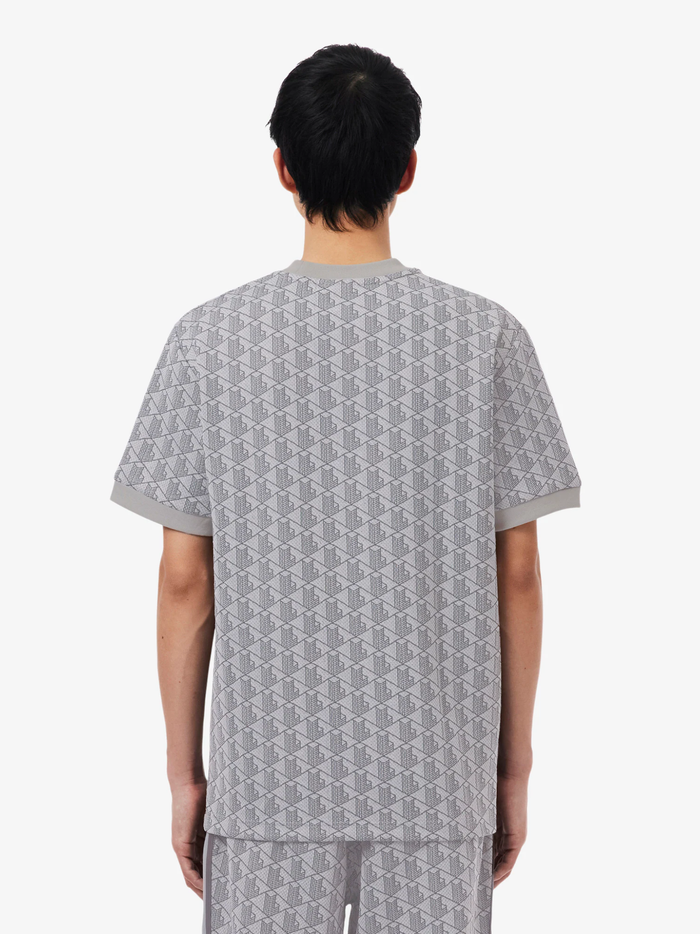 LACOSTE Monogram Jacquard T-shirt Grey