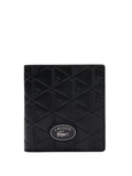 LACOSTE Monogram Leather Billfold Black - MAISONDEFASHION.COM
