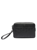 LACOSTE Monogram Leather Clutch Black - MAISONDEFASHION.COM
