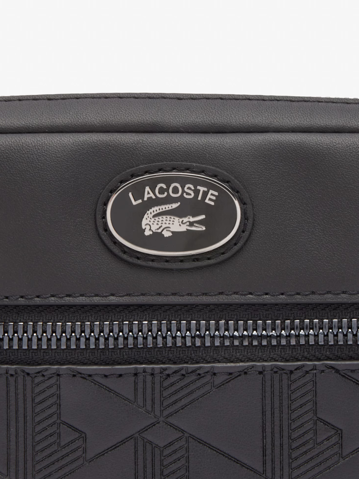 LACOSTE Monogram Reporter Bag Black - MAISONDEFASHION.COM