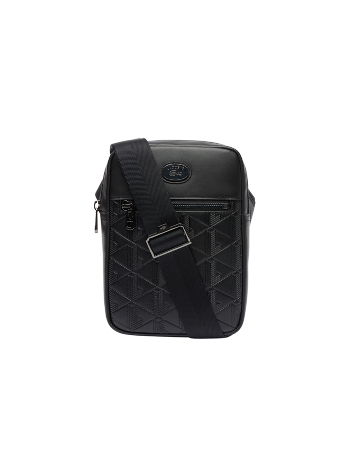 LACOSTE Monogram Satchel Black - MAISONDEFASHION.COM