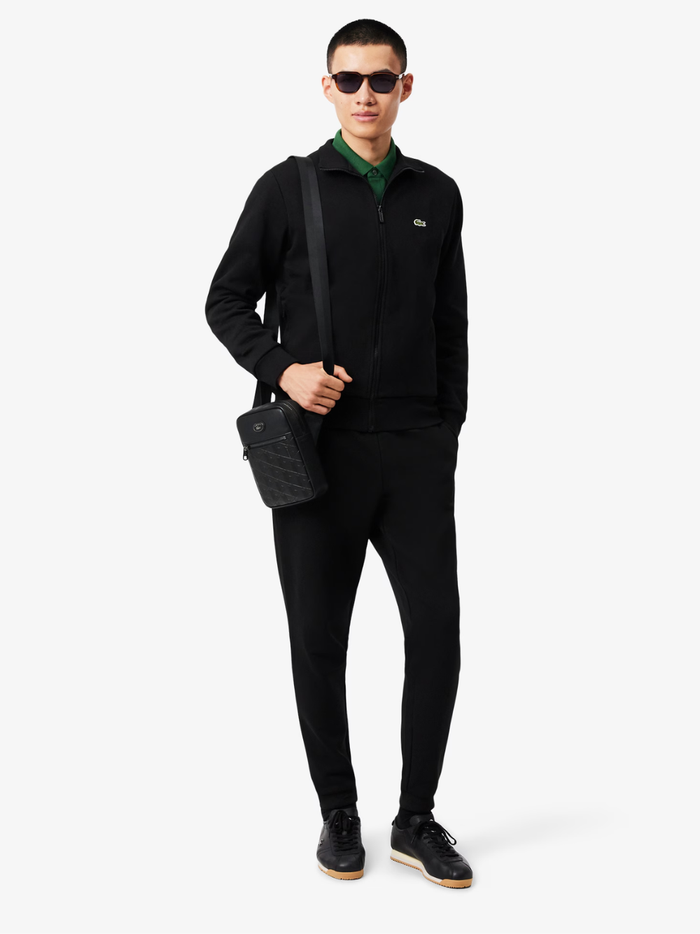 LACOSTE Monogram Satchel Black - MAISONDEFASHION.COM