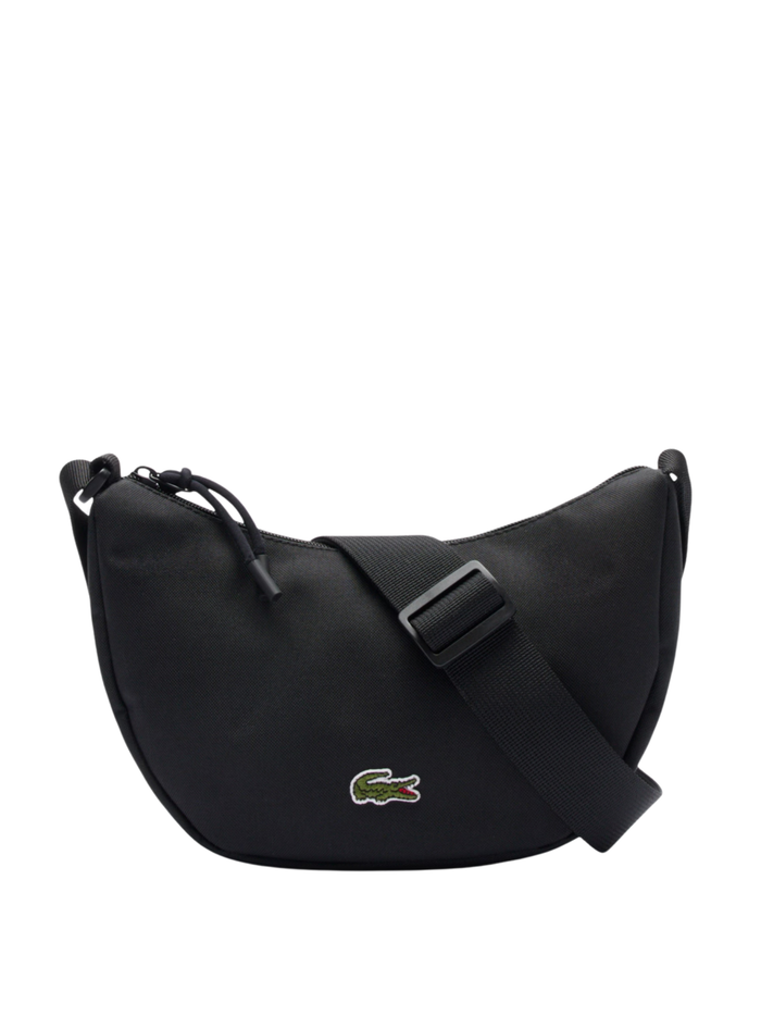 LACOSTE Neocroc Half Moon Purse Black - MAISONDEFASHION.COM