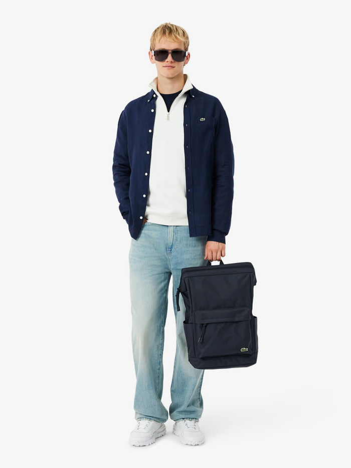 LACOSTE Neocroc Rectangular Backpack Dark Blue - MAISONDEFASHION.COM