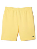 LACOSTE MEN Organic Brushed Cotton Fleece Jogger Shorts Yellow - MAISONDEFASHION.COM