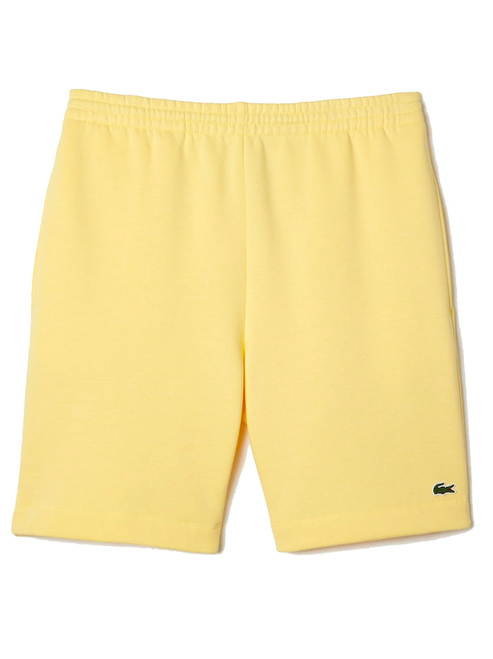 LACOSTE MEN Organic Brushed Cotton Fleece Jogger Shorts Yellow - MAISONDEFASHION.COM