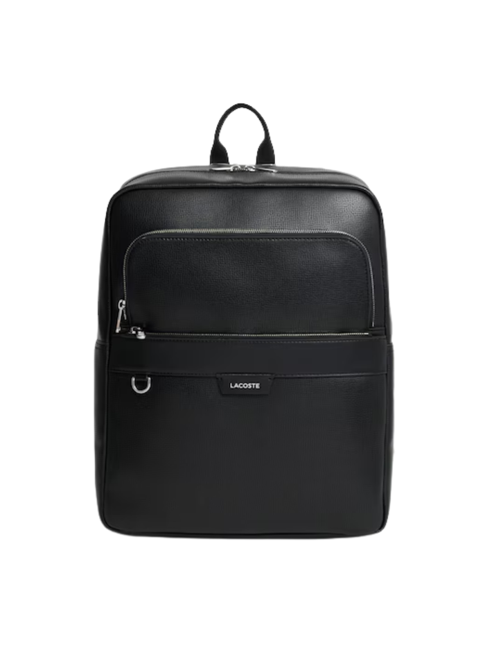 LACOSTE Ossian Leather Backpack Black - MAISONDEFASHION.COM