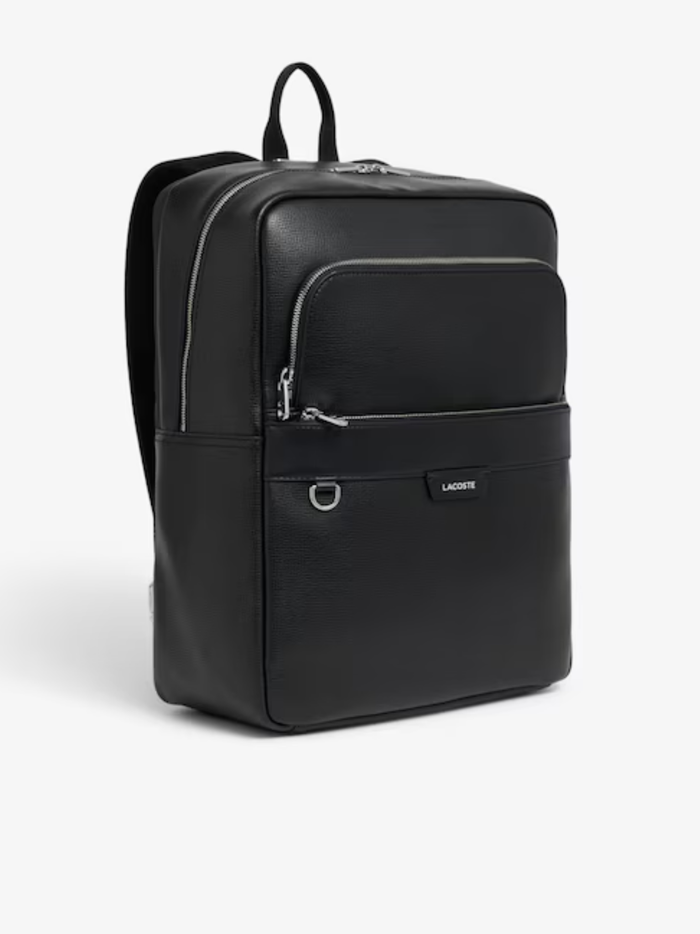 LACOSTE Ossian Leather Backpack Black - MAISONDEFASHION.COM