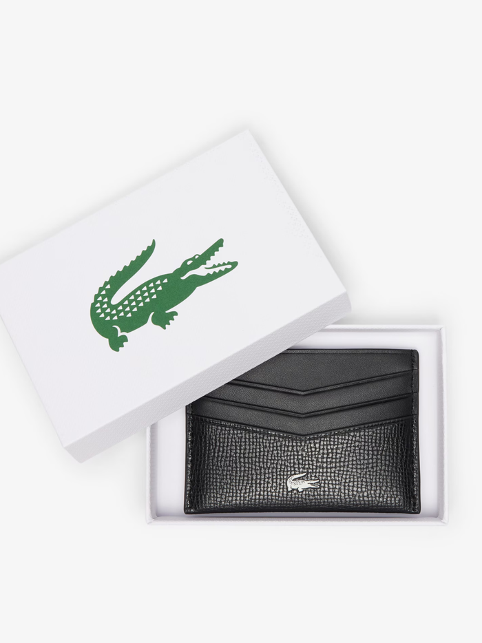 LACOSTE Ossian Leather Cardholder Black