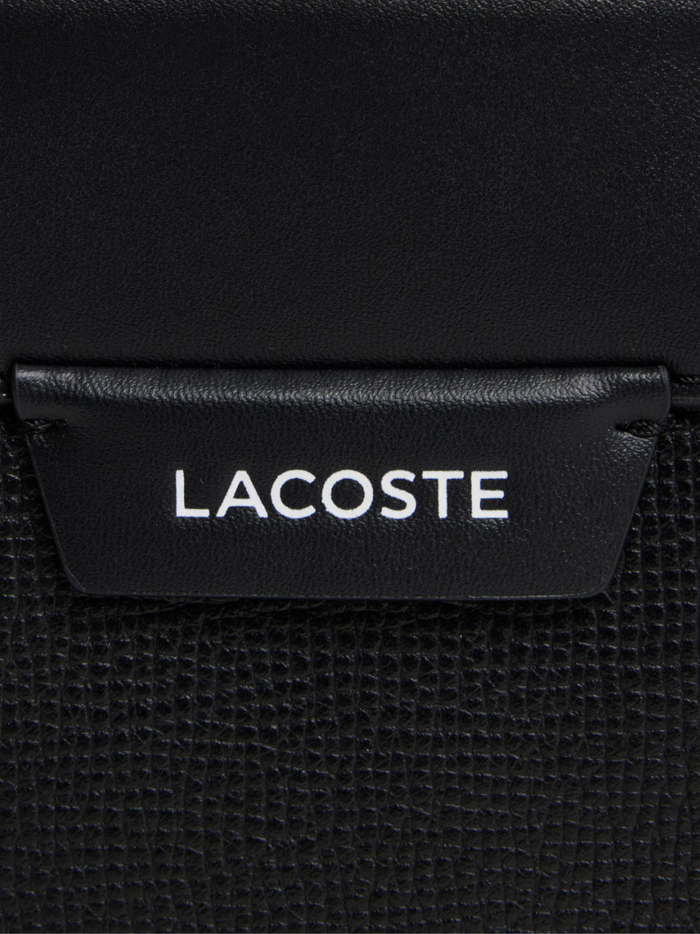 LACOSTE Ossian Leather Reporter Bag Black - MAISONDEFASHION.COM
