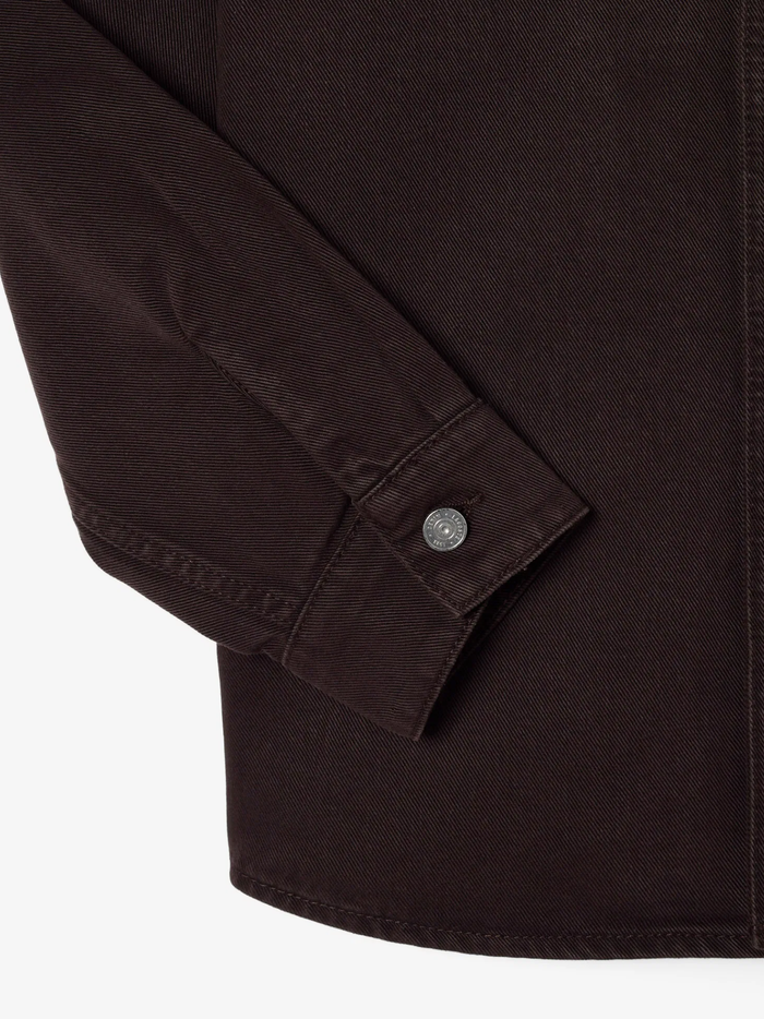 LACOSTE Oversized Denim Overshirt Brown - MAISONDEFASHION.COM