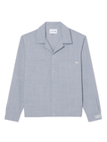 LACOSTE Oversized Wool Blend Overshirt Light Grey - MAISONDEFASHION.COM