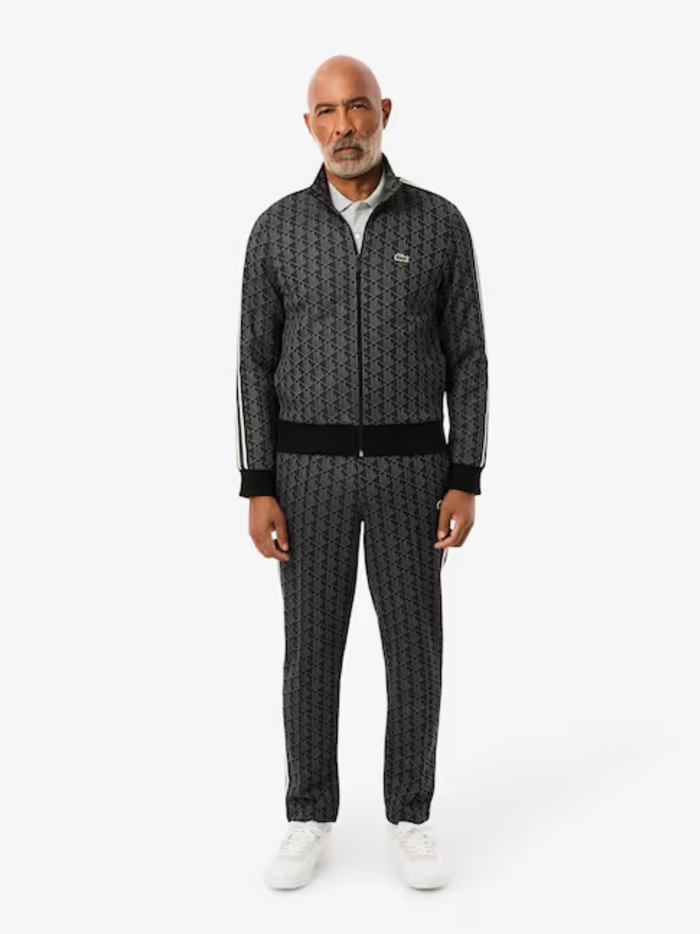 LACOSTE Paris Monogram Sweatpants Black/Grey - MAISONDEFASHION.COM