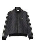 LACOSTE Paris Zip-Up Jacquard Track Jacket Black - MAISONDEFASHION.COM