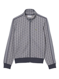LACOSTE Paris Zip-Up Jacquard Track Jacket Grey