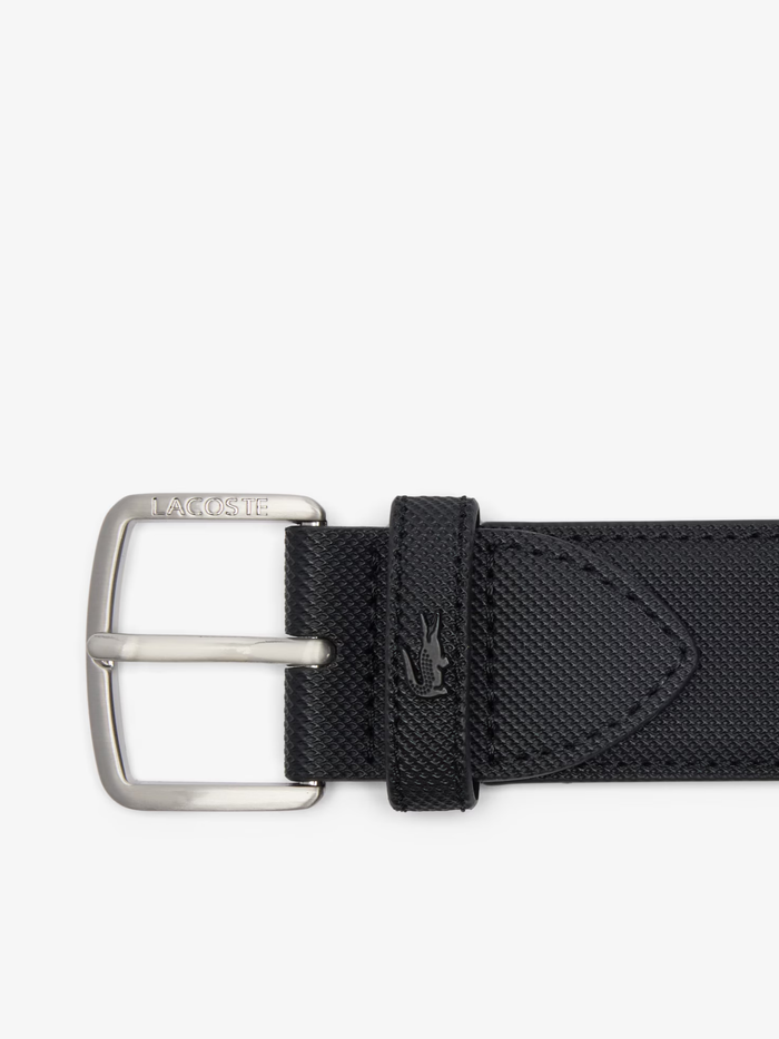 LACOSTE Petit Piqué Belt Black - MAISONDEFASHION.COM