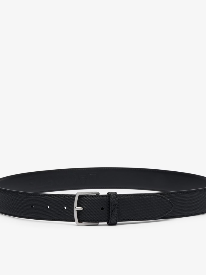 LACOSTE Petit Piqué Belt Black - MAISONDEFASHION.COM